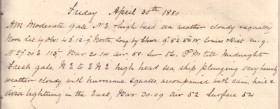 30 April 1880 journal entry